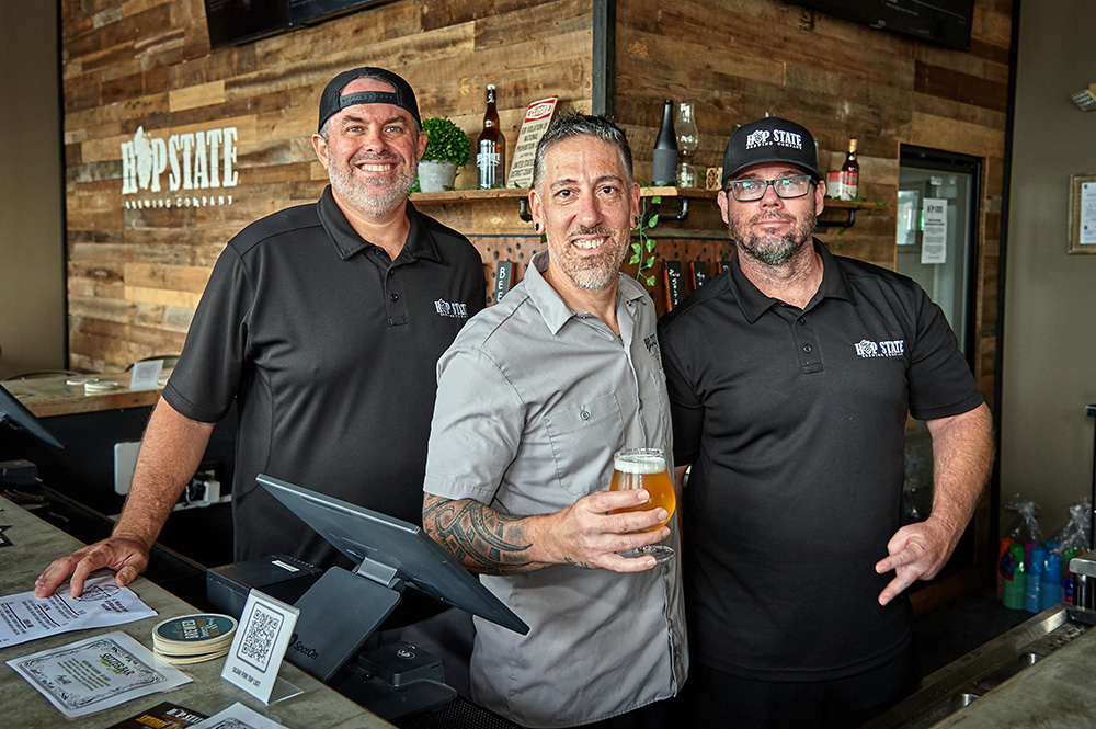 Hop State Brewing Team. Ed Valenti - Head Brewer. Ed Fitzpatrick - Food & Entertainment Director. Buddy Cernan - Tap Room Manager 