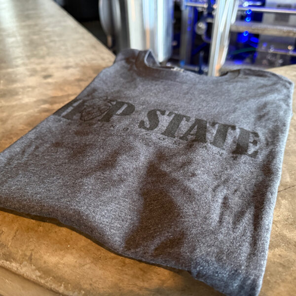 Charcoal Gray Logo Shirt with Black Logo.