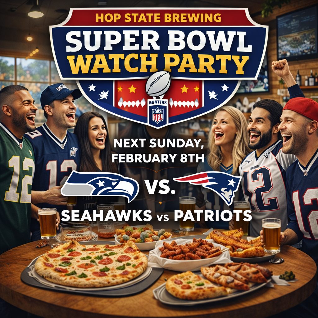 Super Bowl Watch Party Sunday February 8th, 2026.