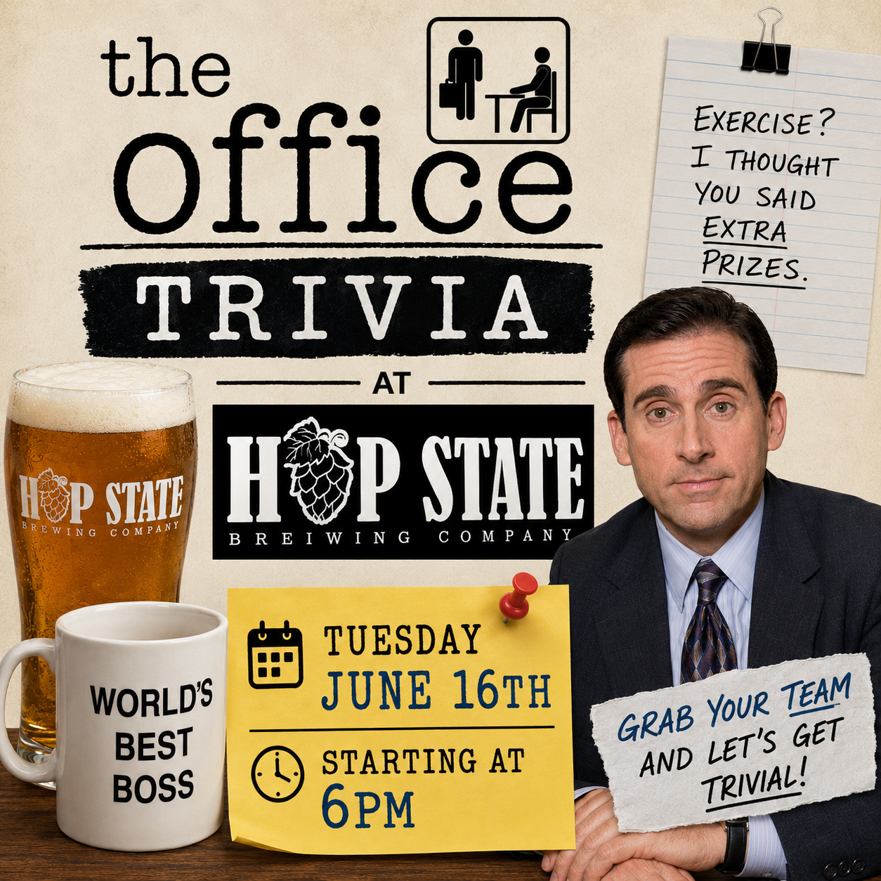 The Office - Themed Trivia Night at Hop State Brewing on June 16th, 2026