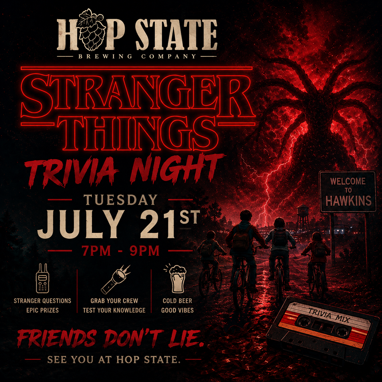 Stranger Things Trivia Night at Hop State Brewing July 21st at 7pm