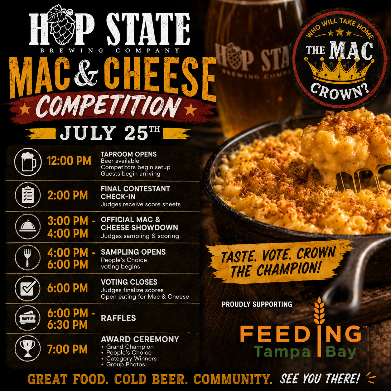 Mac & Cheese Showdown at Hop State Brewing July 25th