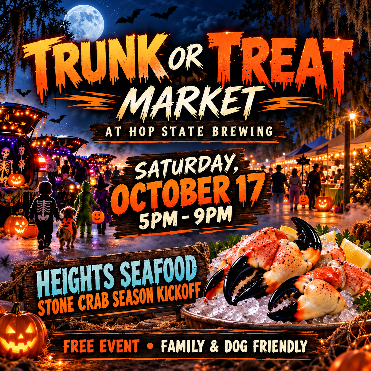 Trunk or Treat Market at Hop State Brewing Saturday October 17th