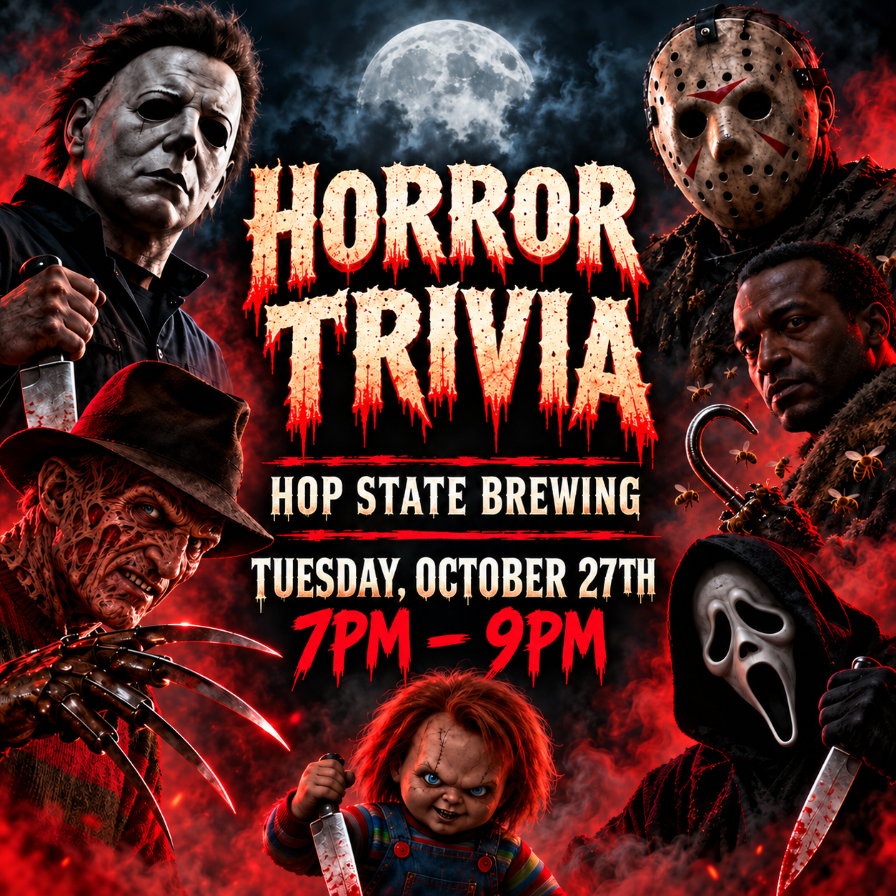 Horror Trivia Night at Hop State Brewing October 27th